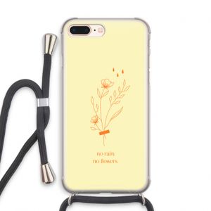 No rain no flowers: iPhone 8 Plus Transparant Hoesje met koord