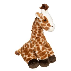 Atmosphera Knuffeldier Giraffe Carmen - zachte pluche stof - wilde dieren knuffels - bruin - 32 cm   -