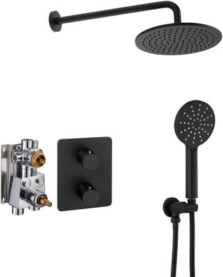 Ben Lavion 250 inbouw regendoucheset met 4 straalsoorten Ø25cm mat zwart