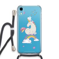 Regenboog eenhoorn: iPhone XR Transparant Hoesje met koord