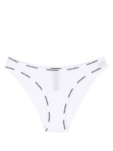 DSQUARED2 culotte en dentelle à bande logo - Blanc