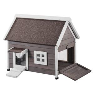 VEVOR Kattenhuis Cat Cave Kattenhut Hout Buiten Asfalt Dak 560x770x670mm