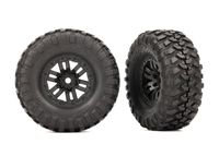 Traxxas - Tires & wheels, assembled (black 1.0 wheels, Canyon Trail 2.2x1.0 tires) (2) (TRX-9773)