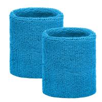 Goedkope zweetbandjes turquoise 2 stuks