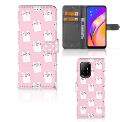 OPPO Reno5 Z | A94 5G | Telefoonhoesje | Met pasjeshouder | Sleeping Cats