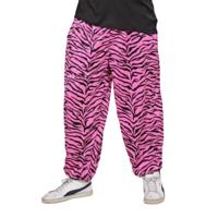 Verkleedkleding broek - baggy - roze zebraprint - heren - 90s housebroek - Carnaval