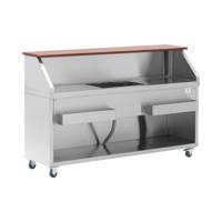Mobiele cocktailbar - met ijscontainer en flessenhouder - 180 cm toonbank in houtlook - Royal Catering Mobiele cocktailbar - met ijscontainer en flessenhouder - 180 cm toonbank in houtlook - Royal Catering