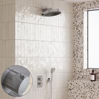 Regendouche set SaniClear Evolution Curved | 30 cm | Incl.Inbouwdeel | 2 standen handdouche | Chroom