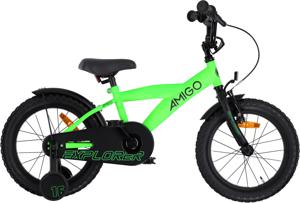 AMIGO Explorer 16 Inch 23 cm Jongens Terugtraprem Groen/Zwart