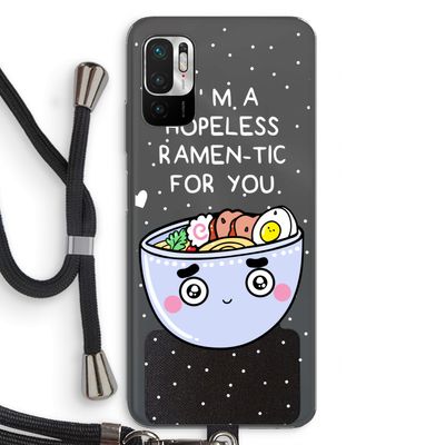 I'm A Hopeless Ramen-Tic For You: Xiaomi Redmi Note 10 5G Transparant Hoesje met koord