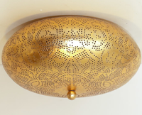 Plafondlamp goud filigrain goud 'Femke' 2x e14 fitting 250mm rond - thumbnail