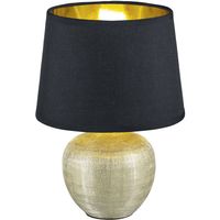 LED Tafellamp - Tafelverlichting - Trion Lunola - E14 Fitting - Rond - Mat Goud - Keramiek - thumbnail
