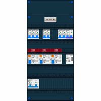 SEP type B 7 groepenkast 7 installatieautomaten16A + kookgroep 3 aardlekschakelaars type B 30mA 3F