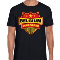 Belgie / Belgium schild supporter t-shirt zwart voor heren - thumbnail