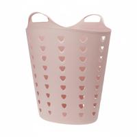Flexibele wasmand - lichtroze - 60 liter - kunststof - 47 x 50 cm