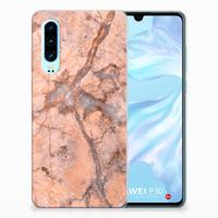 Huawei P30 | TPU | Siliconen hoesje | Marmer Oranje