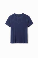 T-shirt opengewerkte patch - BLUE - XS