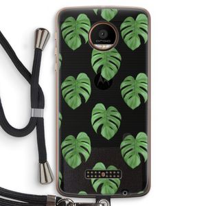 Monstera leaves: Motorola Moto Z Force Transparant Hoesje met koord