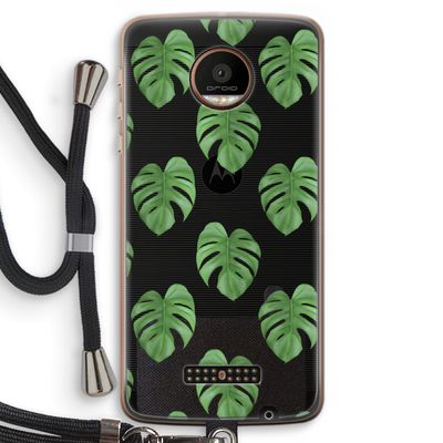 Monstera leaves: Motorola Moto Z Force Transparant Hoesje met koord