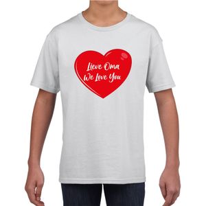 Lieve oma we love you t-shirt wit voor kinderen