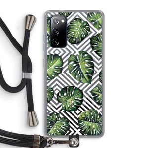 Geometrische jungle: Samsung Galaxy S20 FE / S20 FE 5G Transparant Hoesje met koord