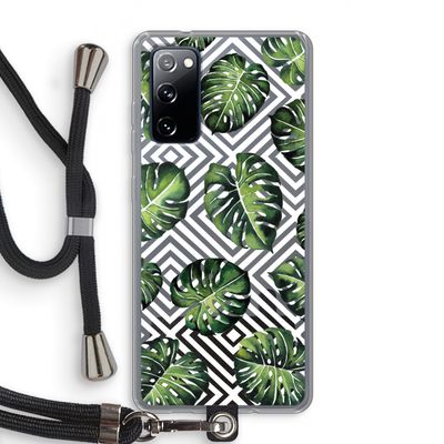 Geometrische jungle: Samsung Galaxy S20 FE / S20 FE 5G Transparant Hoesje met koord