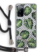 Geometrische jungle: Samsung Galaxy S20 FE / S20 FE 5G Transparant Hoesje met koord
