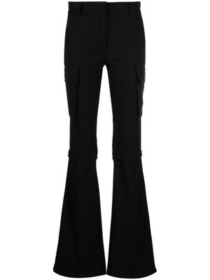 ANDREĀDAMO pantalon évasé détachable à taille mi-haute - Noir