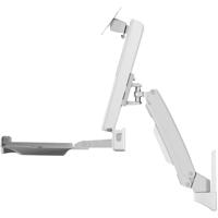 ICY BOX IB-MS600-W, Sit-Stand-Workstation mit Wandhalter für ein Monitor bis zu 24 Monitor-wandbeugel 1-voudig 25,4 cm (10) - 61,0 cm (24) Zilver, Grijs, Wit - thumbnail