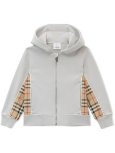 Burberry Kids hoodie zippé à motif Vintage Check - Gris