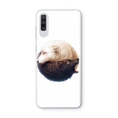 Yin Yang Wolves: Samsung Galaxy A70 Transparant Hoesje