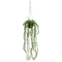 Leen Bakker - Kunsthangplant Ficus Pumila - 60 Cm - Kunststof - Groen