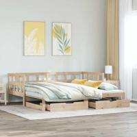 Slaapbank met onderschuifbed en lades zonder matras 80x200 cm
