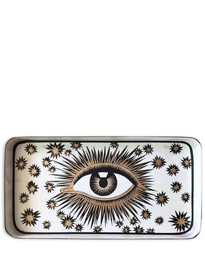 Les-Ottomans plateau à motif Eye - Blanc