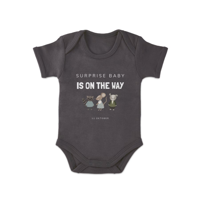 Romper bedrukken - Korte mouw - Antraciet - 62/68