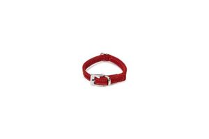 Beeztees buffalo - halsband hond - leer - rood - 17-21 cm