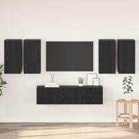 Tv-meubelset 6 pcs Zwart eiken 60 x 30 x 30 cm Bewerkt hout