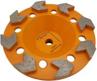 Spero Grof arrow diamant komslijpschijf | Ø125mm | coating, lijm, asbest & bitumen | M14 | H=40mm | TBV SPHS1001B-PR - ARW125M40