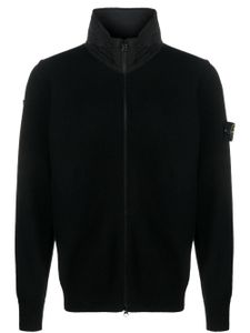 Stone Island Compass-patch zip-up cardigan - Noir