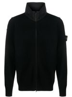 Stone Island cardigan zippé à patch Compass - Noir - thumbnail