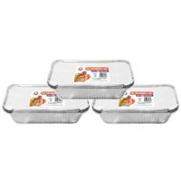 Meal prep - voedsel bewaar bakjes - Aluminium - 15x - 20 x 11 x 5 cm - met deksels