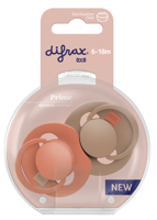 Difrax LOVI Prime Pacifier 6-18 Months - Granola/Orange