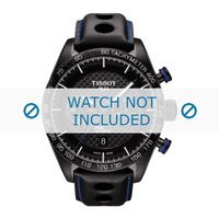 Tissot horlogeband T100.427.36.201.00 - T600037465 Leder Zwart 22mm + blauw stiksel