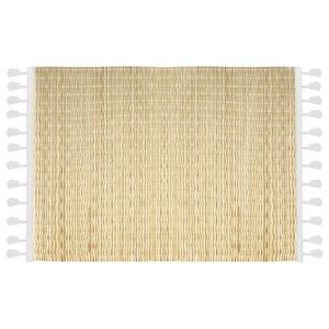 Rechthoekige placemat met franjes wit bamboe 45 x 30