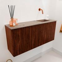 Toiletmeubel Mondiaz Joya Dlux | 90 cm | Meubelkleur Ruby | Faye wastafel Arena Wasbak Rechts | Zonder kraangat(en)