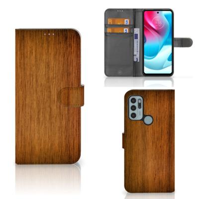Motorola Moto G60s | Book Style Case | Donker Hout