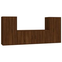 The Living Store TV-meubelset Bruineiken - 1x 100x34.5x40cm - 2x 40x34.5x80cm