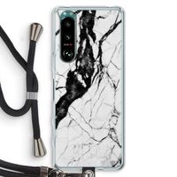 Witte marmer 2: Sony Xperia 5 III Transparant Hoesje met koord