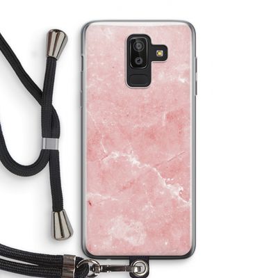 Roze marmer: Samsung Galaxy J8 (2018) Transparant Hoesje met koord