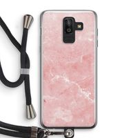 Roze marmer: Samsung Galaxy J8 (2018) Transparant Hoesje met koord